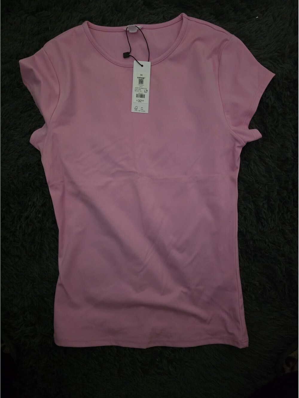 Womens Garage Sleek Crewneck Tee Size M - Pop It Pink